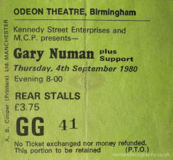 Birmingham Ticket 1980